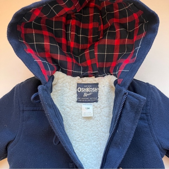 Osh Kosh Baby Hooded Toggle Pea Coat - Picture 8 of 10